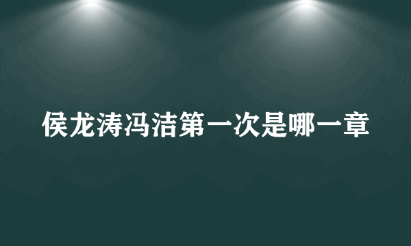 侯龙涛冯洁第一次是哪一章