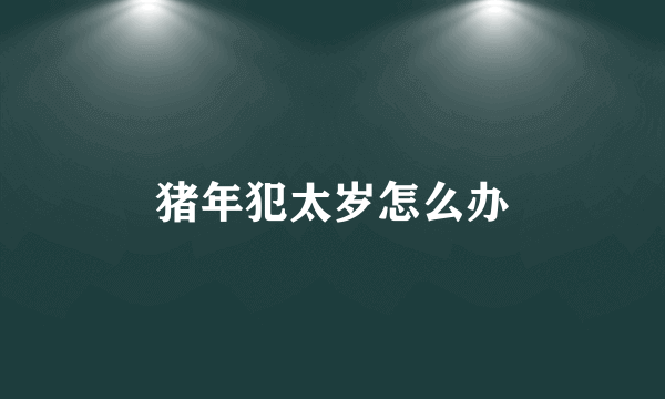 猪年犯太岁怎么办
