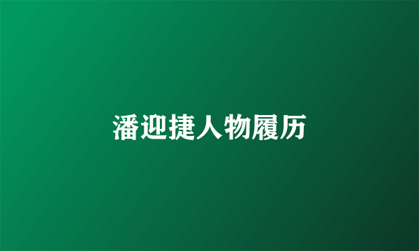 潘迎捷人物履历