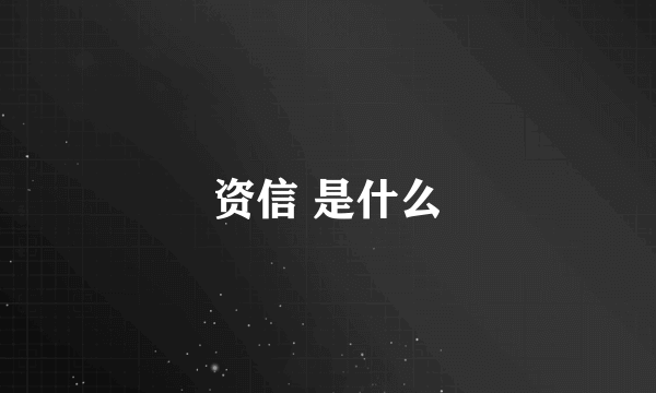 资信 是什么