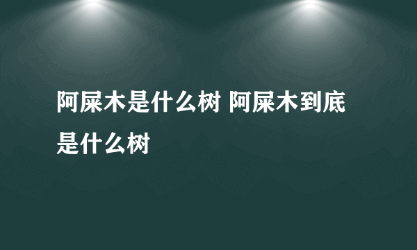 阿屎木是什么树 阿屎木到底是什么树