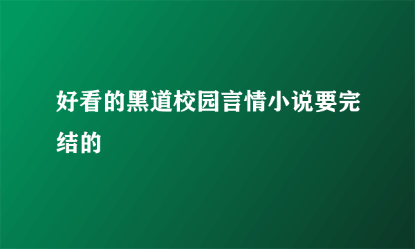 好看的黑道校园言情小说要完结的