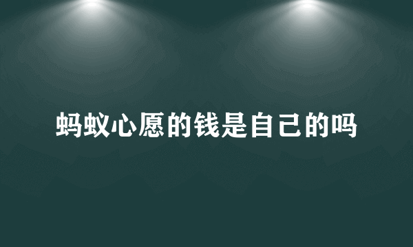 蚂蚁心愿的钱是自己的吗
