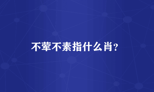不荤不素指什么肖？