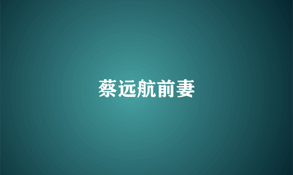 蔡远航前妻