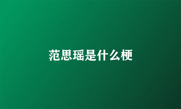 范思瑶是什么梗