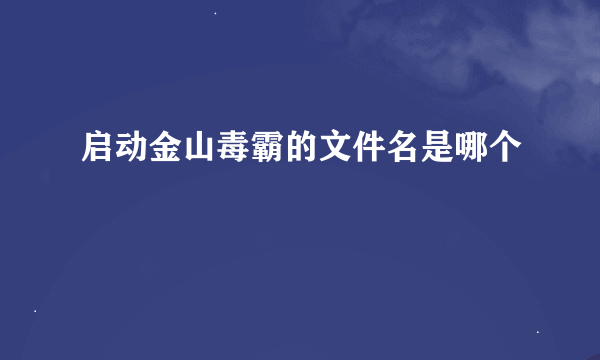 启动金山毒霸的文件名是哪个
