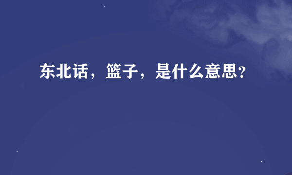 东北话，篮子，是什么意思？