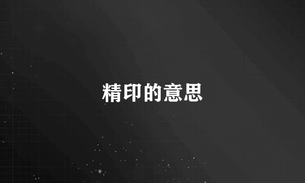精印的意思