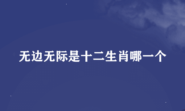 无边无际是十二生肖哪一个
