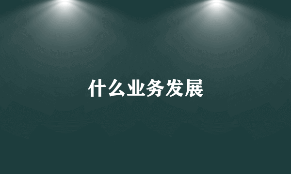 什么业务发展