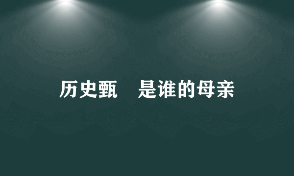 历史甄嬛是谁的母亲