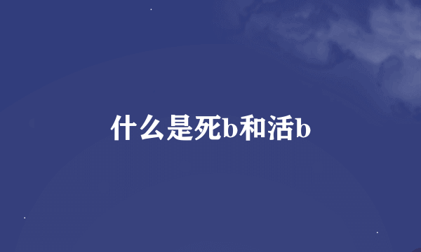 什么是死b和活b