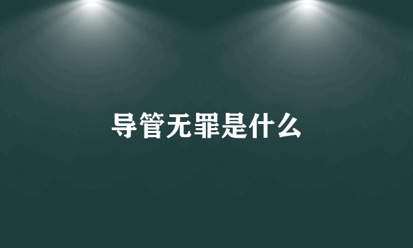 导管无罪是什么