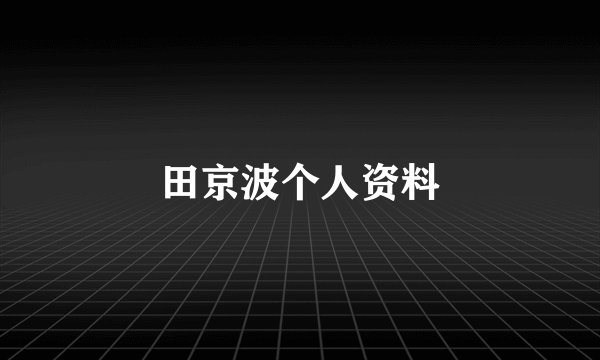 田京波个人资料