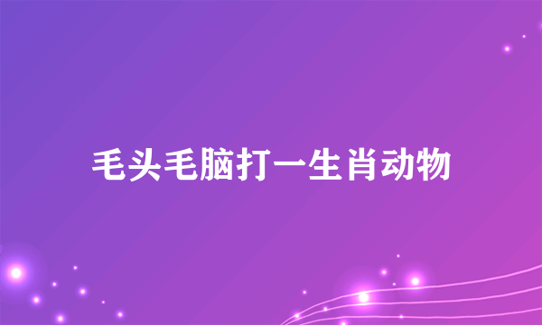 毛头毛脑打一生肖动物