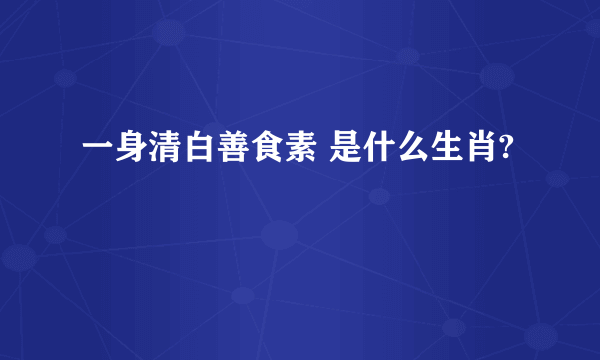 一身清白善食素 是什么生肖?