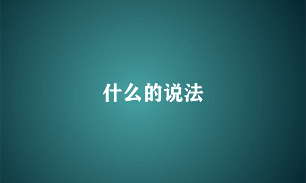什么的说法