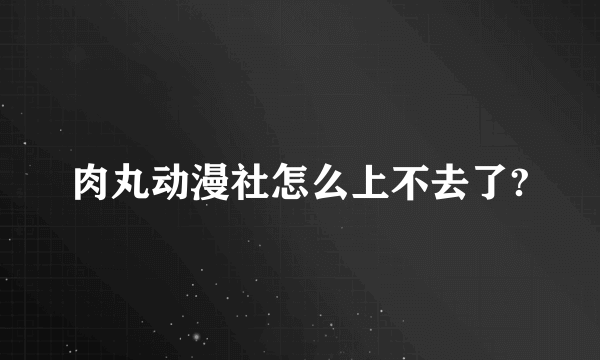 肉丸动漫社怎么上不去了?