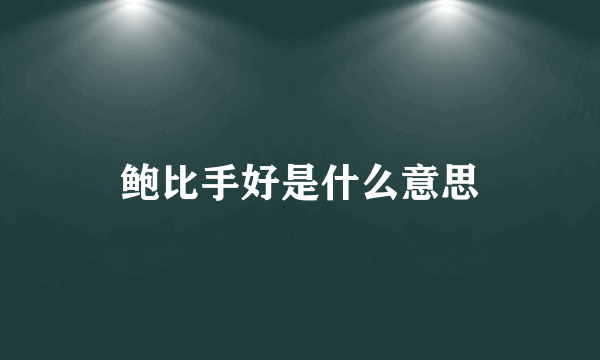 鲍比手好是什么意思