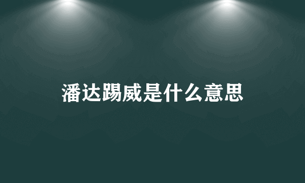 潘达踢威是什么意思
