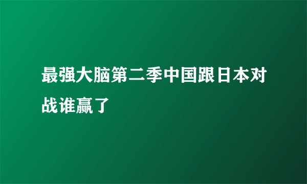 最强大脑第二季中国跟日本对战谁赢了