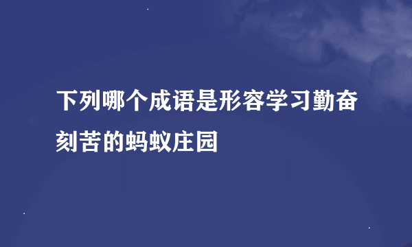 下列哪个成语是形容学习勤奋刻苦的蚂蚁庄园