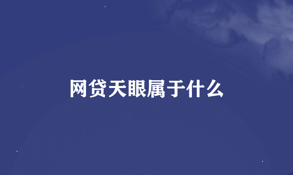 网贷天眼属于什么