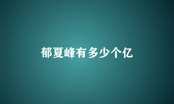 郁夏峰有多少个亿