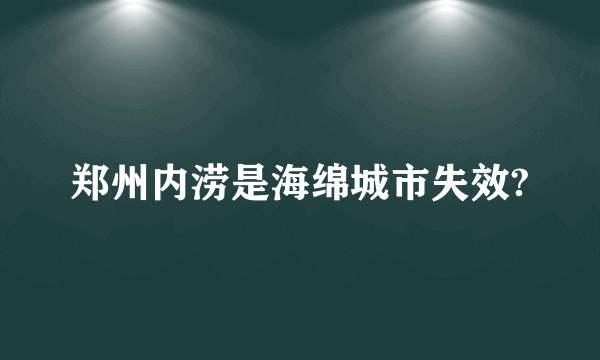 郑州内涝是海绵城市失效?