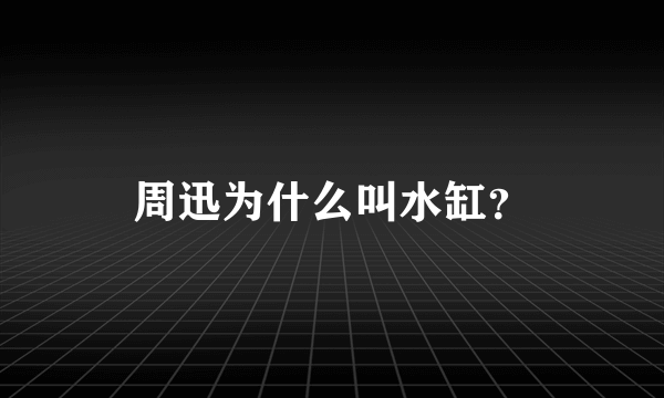 周迅为什么叫水缸？