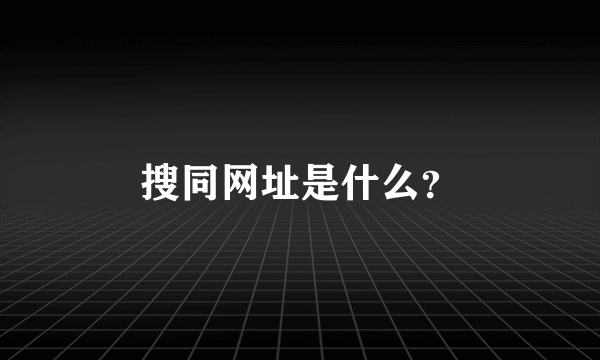 搜同网址是什么？
