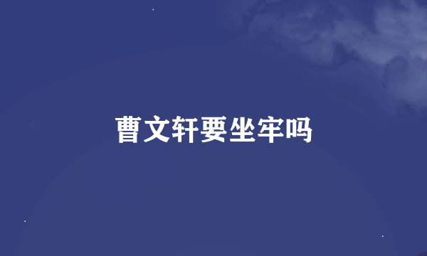 曹文轩要坐牢吗