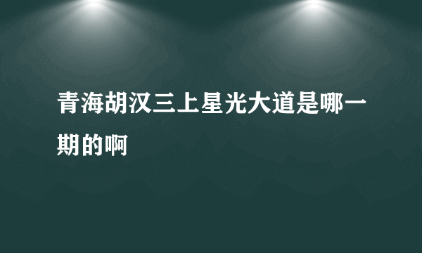 青海胡汉三上星光大道是哪一期的啊