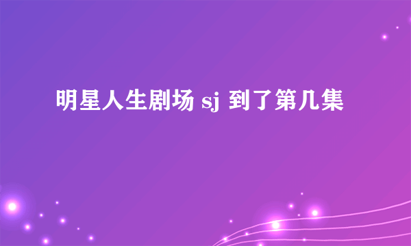 明星人生剧场 sj 到了第几集