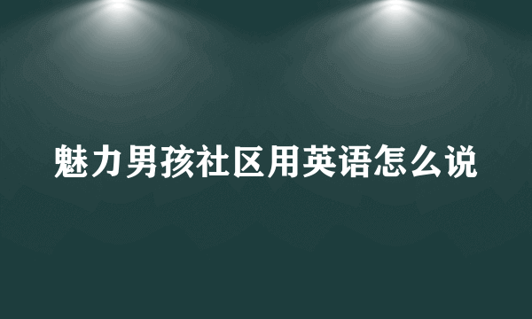 魅力男孩社区用英语怎么说