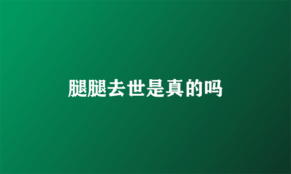 腿腿去世是真的吗