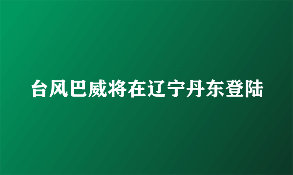 台风巴威将在辽宁丹东登陆