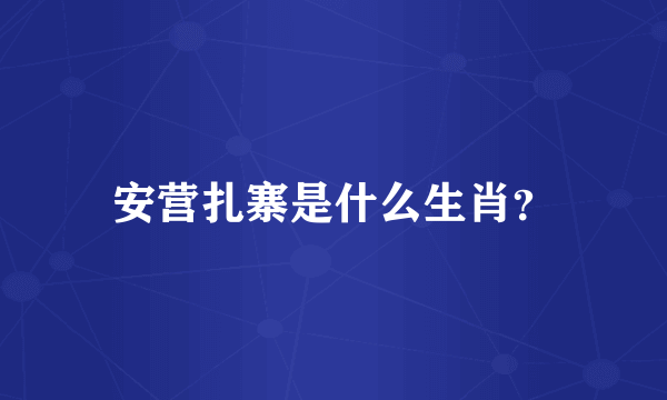 安营扎寨是什么生肖？