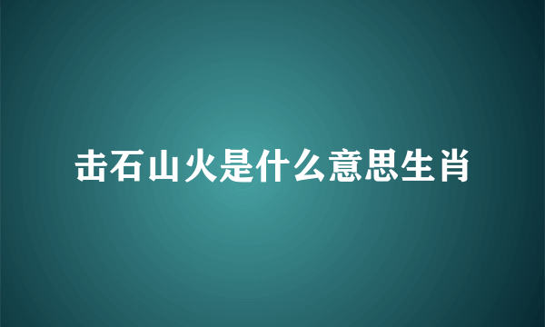 击石山火是什么意思生肖