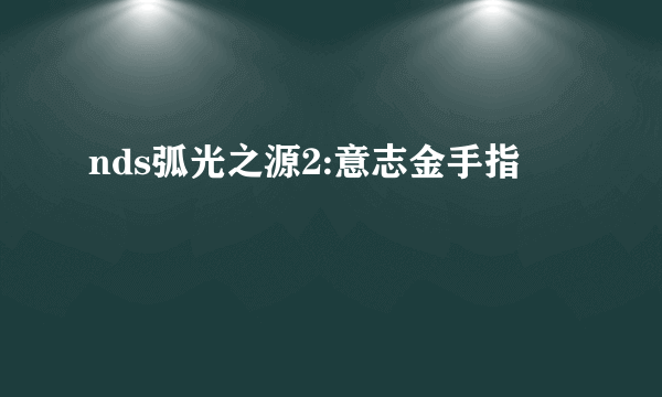 nds弧光之源2:意志金手指