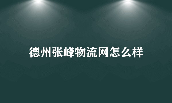 德州张峰物流网怎么样