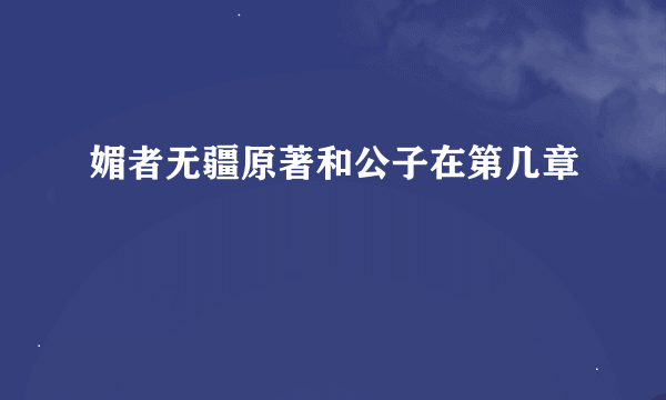 媚者无疆原著和公子在第几章