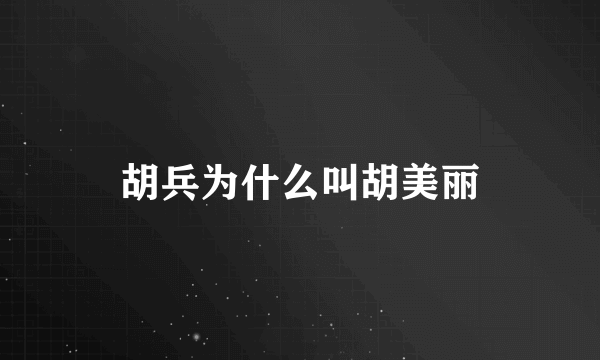 胡兵为什么叫胡美丽