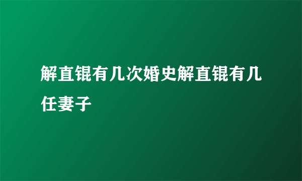 解直锟有几次婚史解直锟有几任妻子