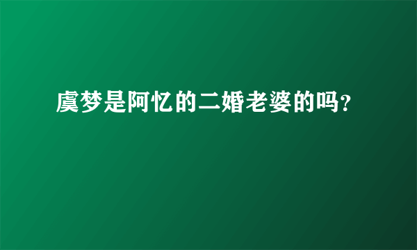 虞梦是阿忆的二婚老婆的吗？