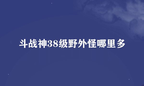 斗战神38级野外怪哪里多