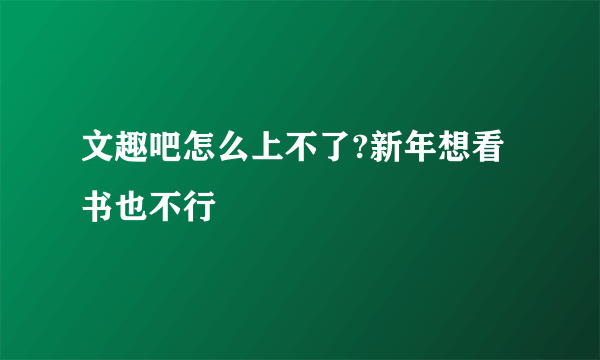 文趣吧怎么上不了?新年想看书也不行
