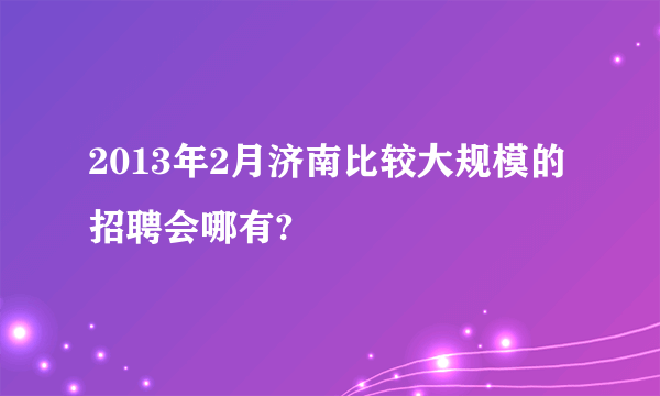 2013年2月济南比较大规模的招聘会哪有?