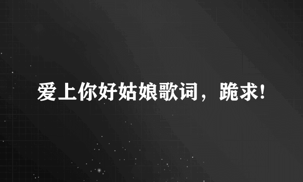 爱上你好姑娘歌词，跪求!